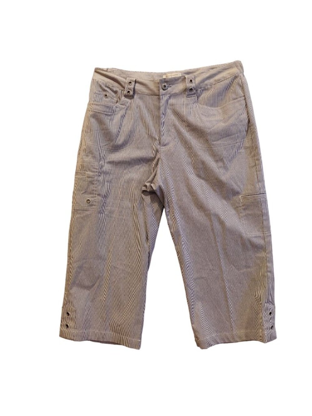 Christopher & Banks Capris cargo Womens 14P silver grommet skimmers beach cotton